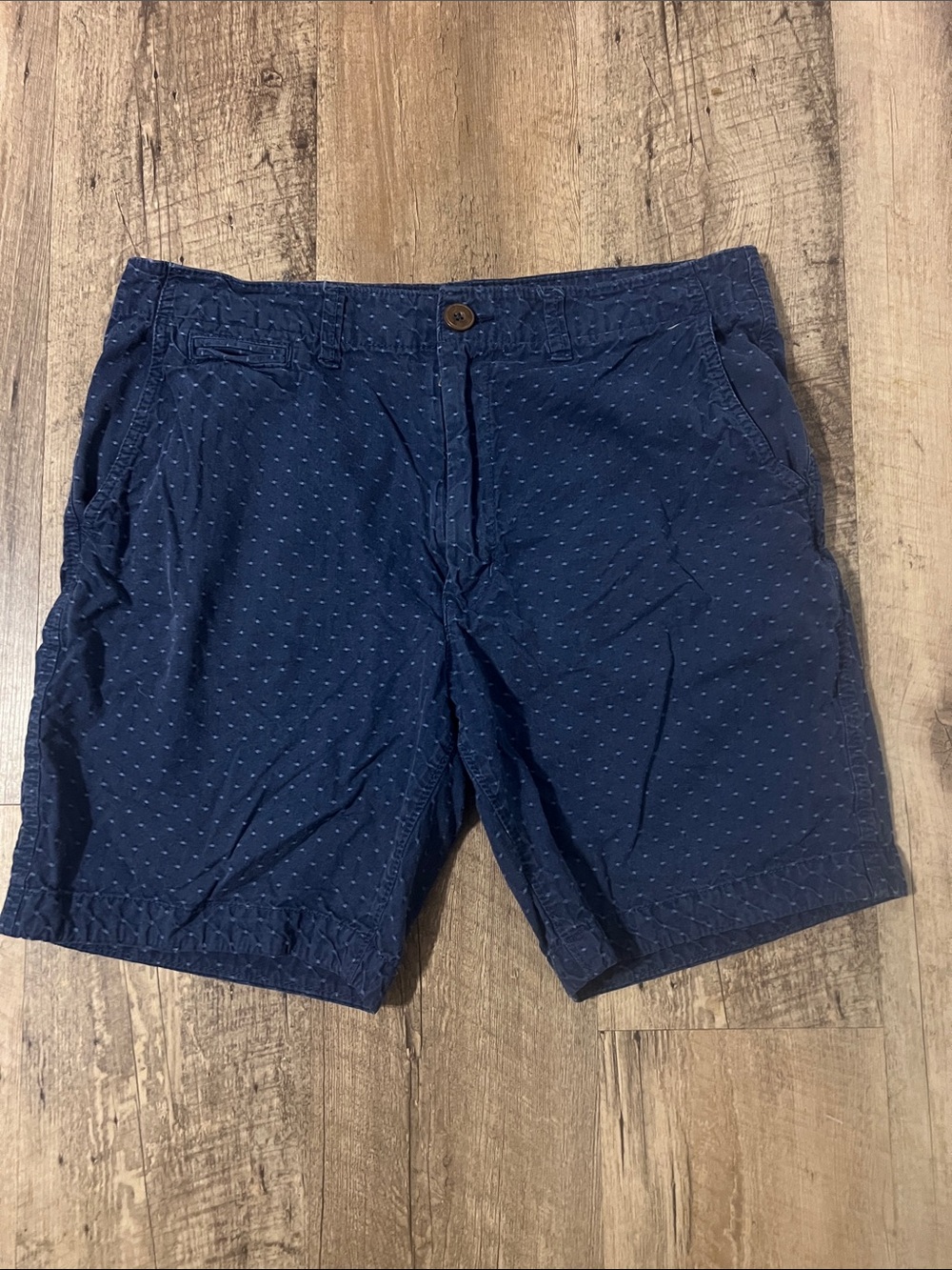 American Eagle Outfitters Navy Dot Flat Front Shorts